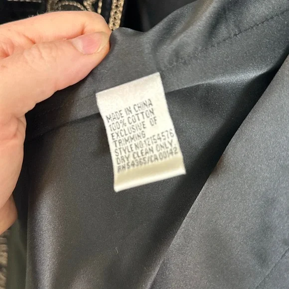 Peter Nygard Coat Size 6 Black Embroidered Long Sleeve Mandarin Collar Marant - Picture 7 of 8